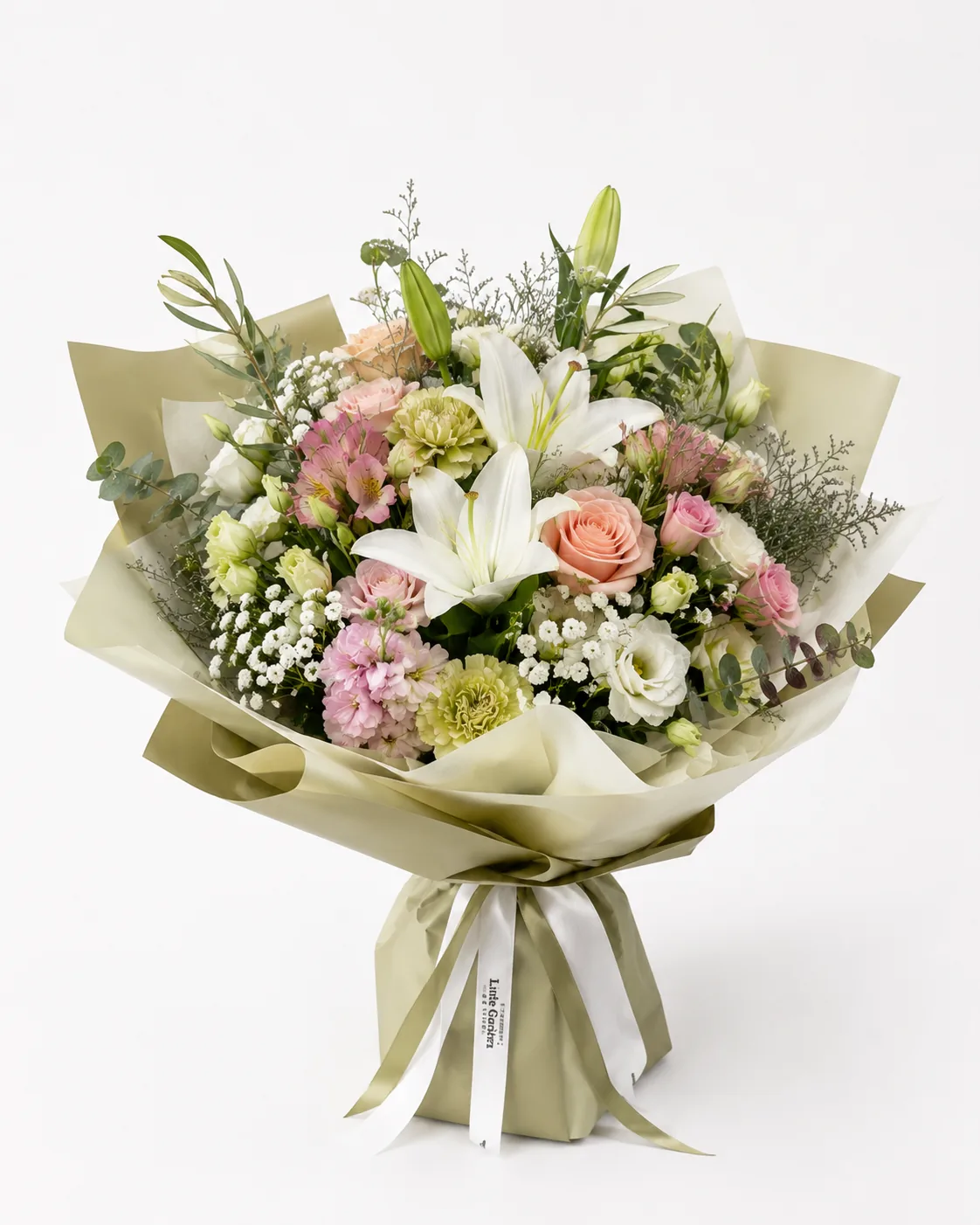 Pastel roses and lilies - flower delivery in Prilep